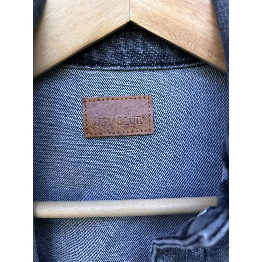 Judy Blue Black‎ Denim Cropped Jacket JB744 Size Small